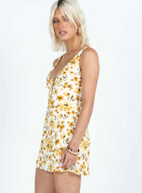 Bareena Mini Dress Yellow Floral
