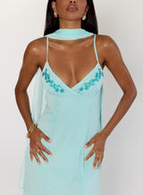 Jadira Scarf Maxi Dress Aqua