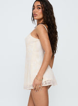 Immunitie Broiderie Mini Dress Cream