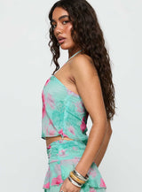 Naturally Halter Ring Top Blue Multi