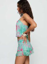 Naturally Layered Mini Skort Blue Multi