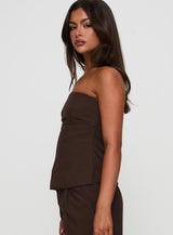 Irresistible Strapless Top Chocolate