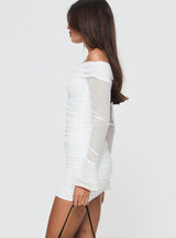 Taylon Off The Shoulder Mini Dress White