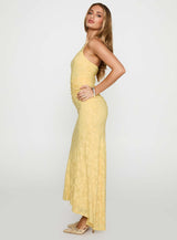 Starlights One Shoulder Maxi Dress Lemon