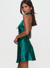Yessenia Halter Mini Dress Green