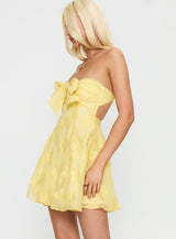 Loulani Strapless Mini Dress Lemon