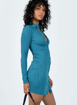 Amida Long Sleeve Mini Dress Blue