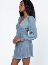 Brody Long Sleeve Mini Dress Blue