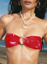 Macs Bandeau Bikini Top Red Floral