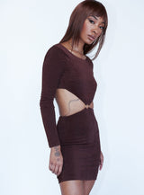 Henley Mini Dress Brown