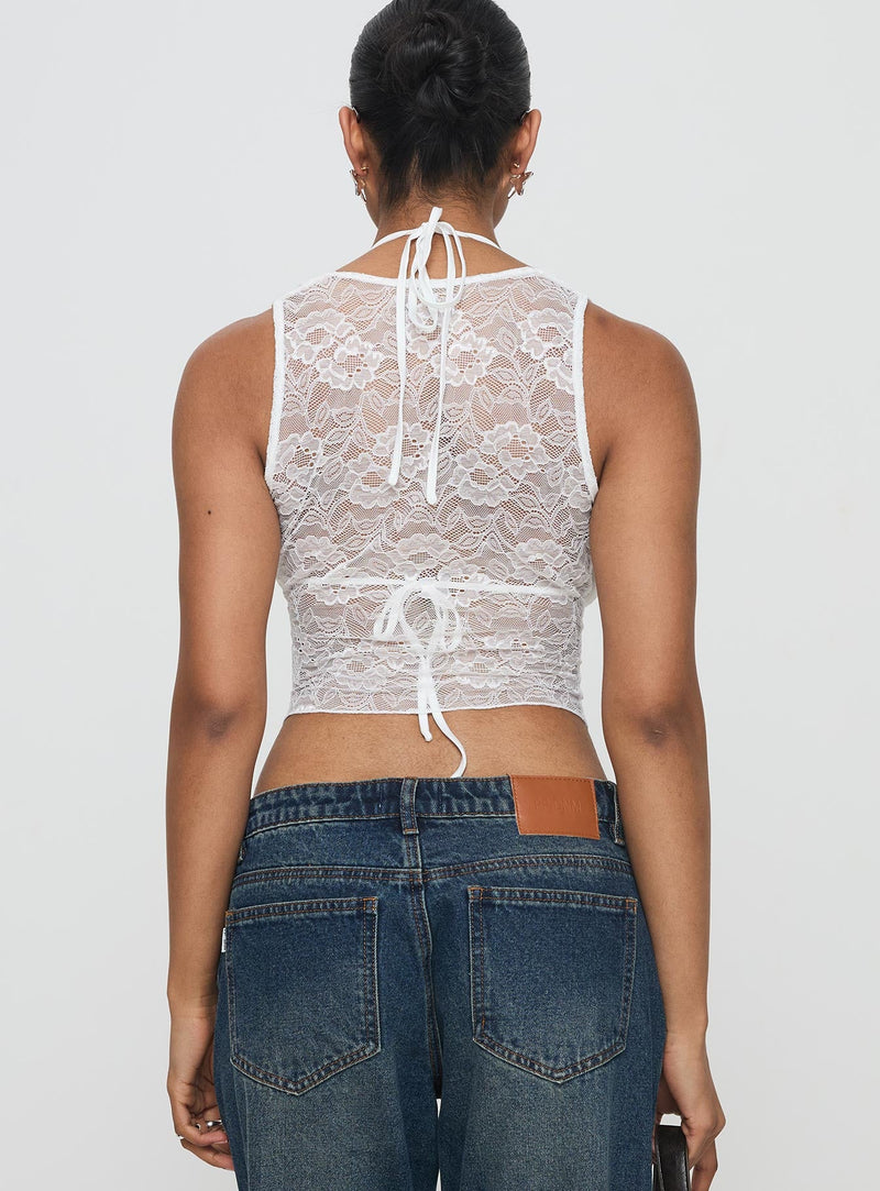 Maryam Lace Top White