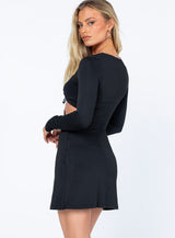 Molley Long Sleeve Mini Dress Black