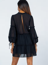 Eden Bloom Mini Dress Black