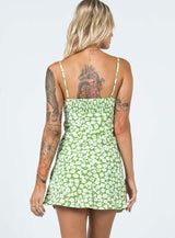 Tasmin Mini Dress Green Floral