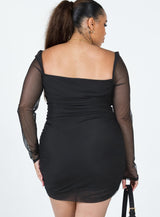 Charvi Long Sleeve Mini Dress Black Curve