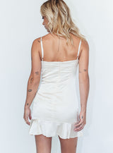 Kiribati Mini Dress Champagne Satin