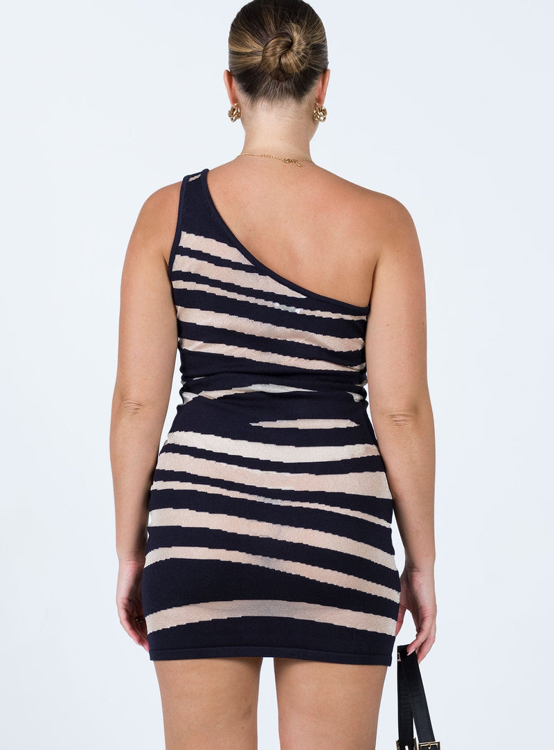 Night Life Mini Dress Black/ White