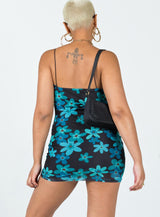 Carolina Mini Dress Black Floral