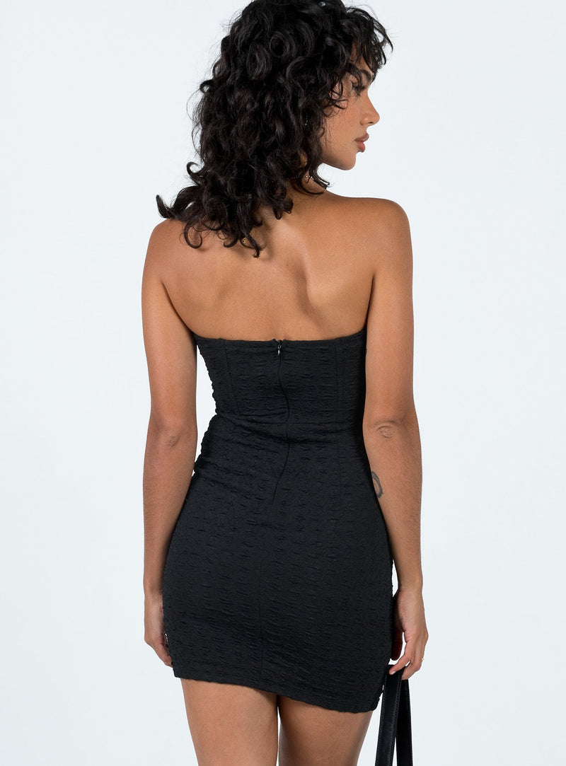 Avalon Strapless Mini Dress Black