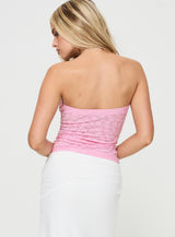 Off To Amalfi Strapless Top Pink