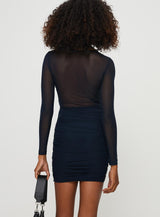 Wallington Long Sleeve Mini Dress Navy