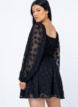 Alisha Long Sleeve Mini Dress Black