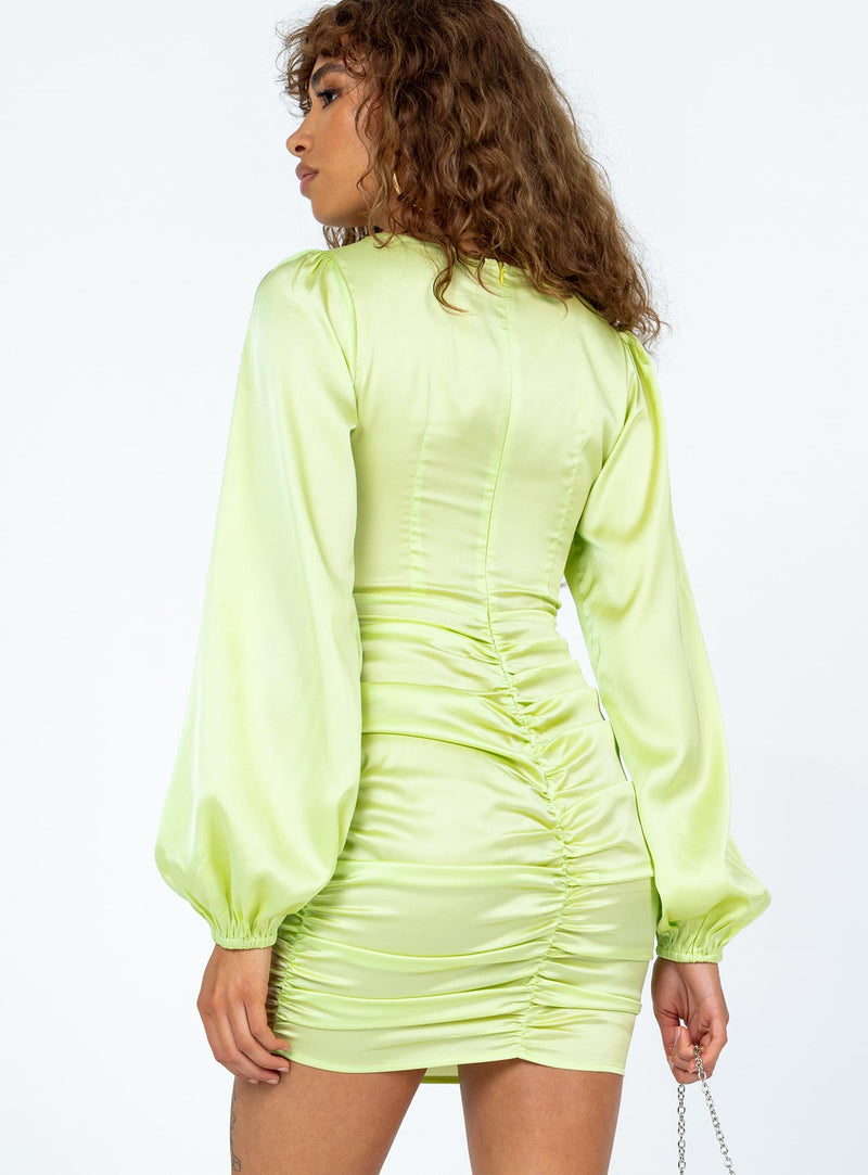 Ryland Long Sleeve Mini Dress Green
