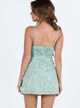 Tallie Mini Dress Green Floral Petite