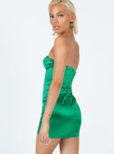 Rome Strapless Mini Dress Green