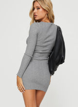 Tomita Long Sleeve Mini Dress Grey Marle