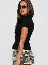 Cottesloe Blouse Top Textured Black