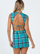 Emeri Mini Dress Green Check
