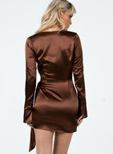 Energy Flow Mini Dress Brown
