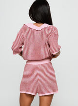 Pacifique Crochet Shorts Pink Multi
