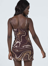 Rosey Mini Dress Brown