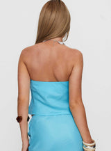 Lucelia Strapless Top Aqua
