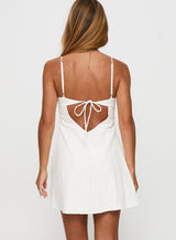 Dearly Embroidered Mini Dress White Petite