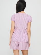 Drop Dead Gorgeous Tie Up Set Purple Stripe