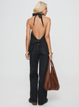Top Model Low Rise Straight Leg Jeans Charcoal