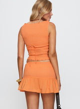 Rosamarie Shirred Mini Skirt Orange