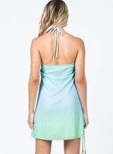 Geo Mini Dress Blue / Green