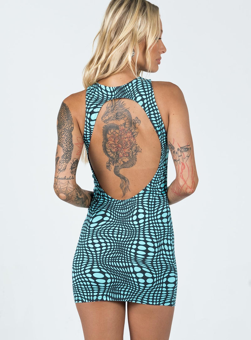Motel Zenalo Dress Optic Polka Blue