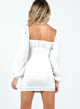 Vilma Long Sleeve Mini Dress White