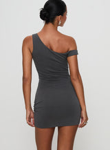 True Desires One Shoulder Mini Dress Grey