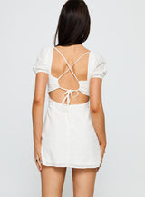 Viella Broiderie Mini Dress White