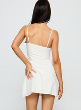 Aruba Embroidered Mini Dress White