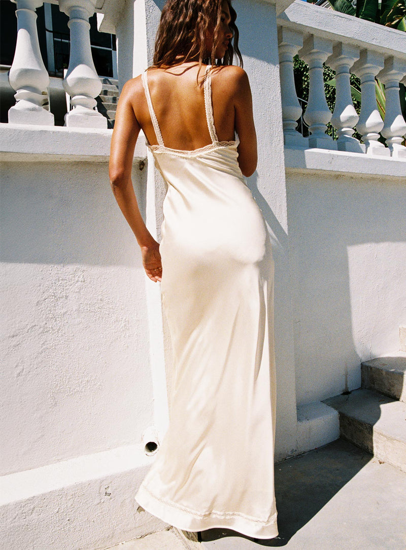 Aphrodyte Lace Maxi Dress Cream
