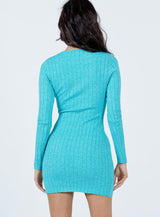 Shanti Long Sleeve Mini Dress Teal
