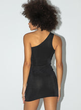 Motel Mandan Dress Crepe Black Hotfix Diamante
