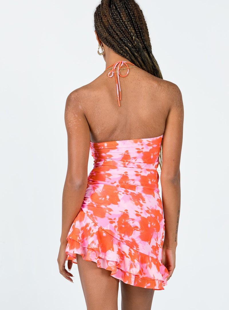 Yara Mini Dress Orange Multi